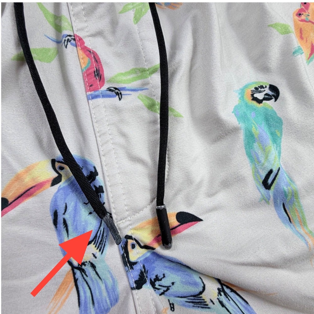 Chubbies Mens Tropical Bird Print Shorts Small Gray Toucan Parrot Summer 5044 - Picture 3 of 10